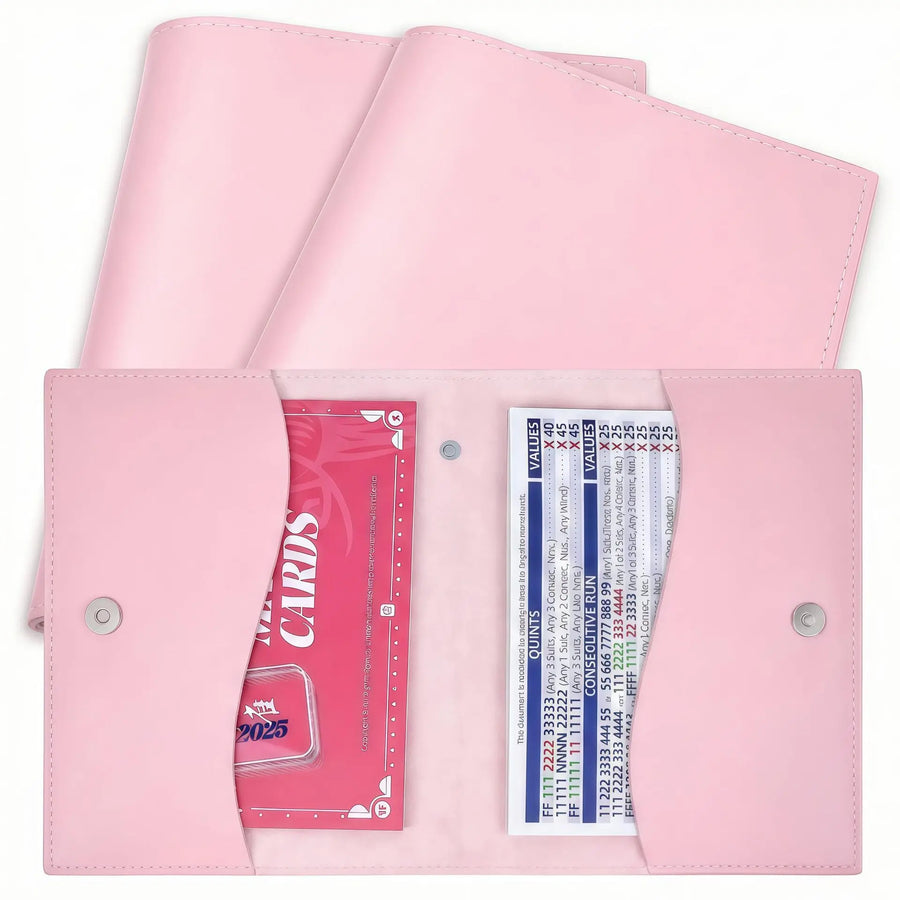 American Mahjong Card Storage Pouch, PU Leather Carrying Case with Magnetic Closure, view 2