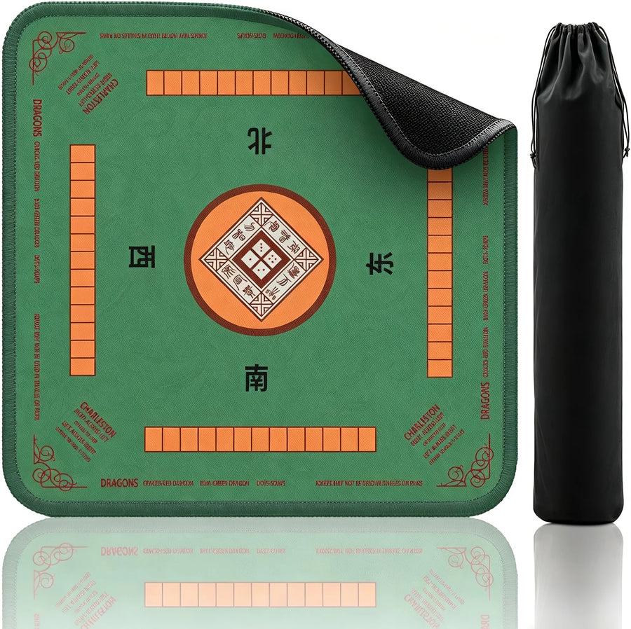 American Mahjong Table Mat with Carrying Bag, Rubber, Non-Slip, Quiet, Non-Staining