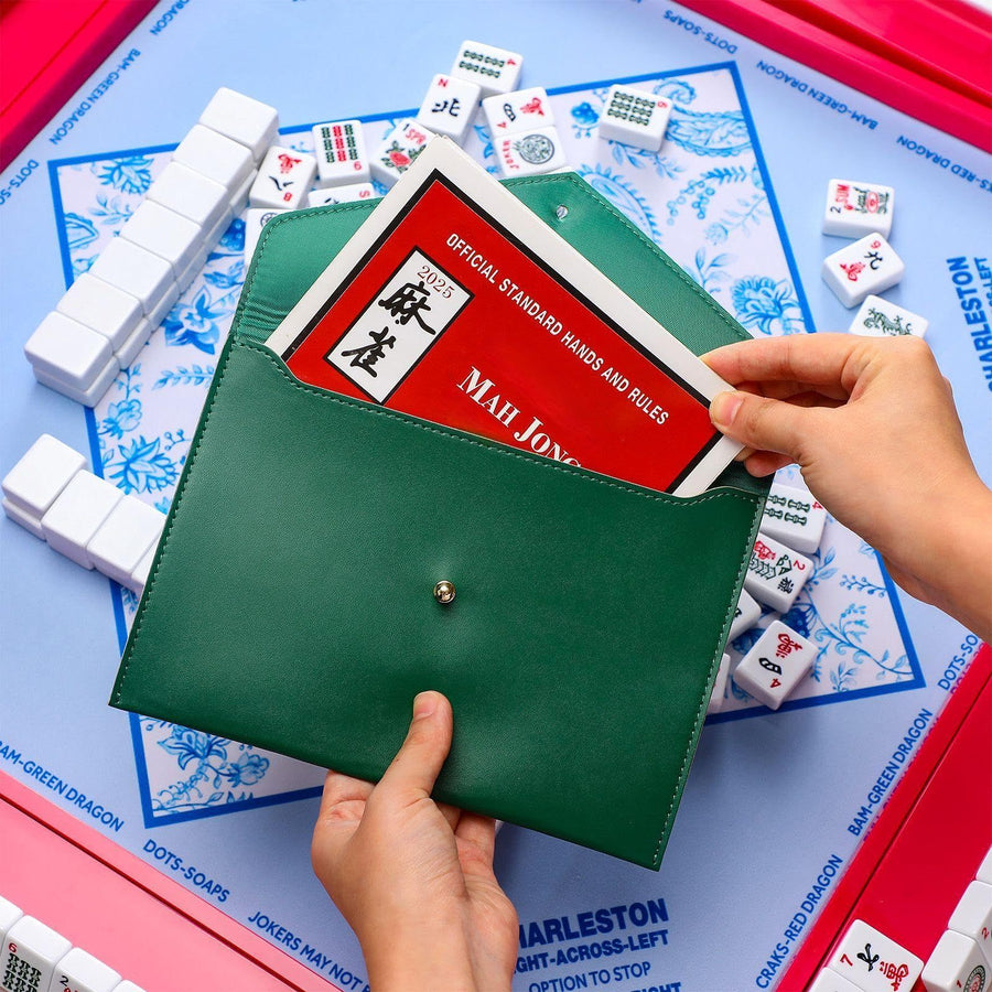 Mahjong Card Folio Sleeve, PU Leather Envelope Holder for Cards and Scorecards, view 2