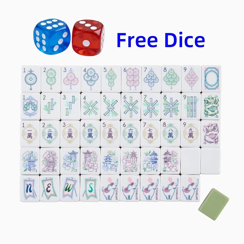 American Mahjong Tiles, 160 Piece Travel Set, 4 Layer Engraved, Portable