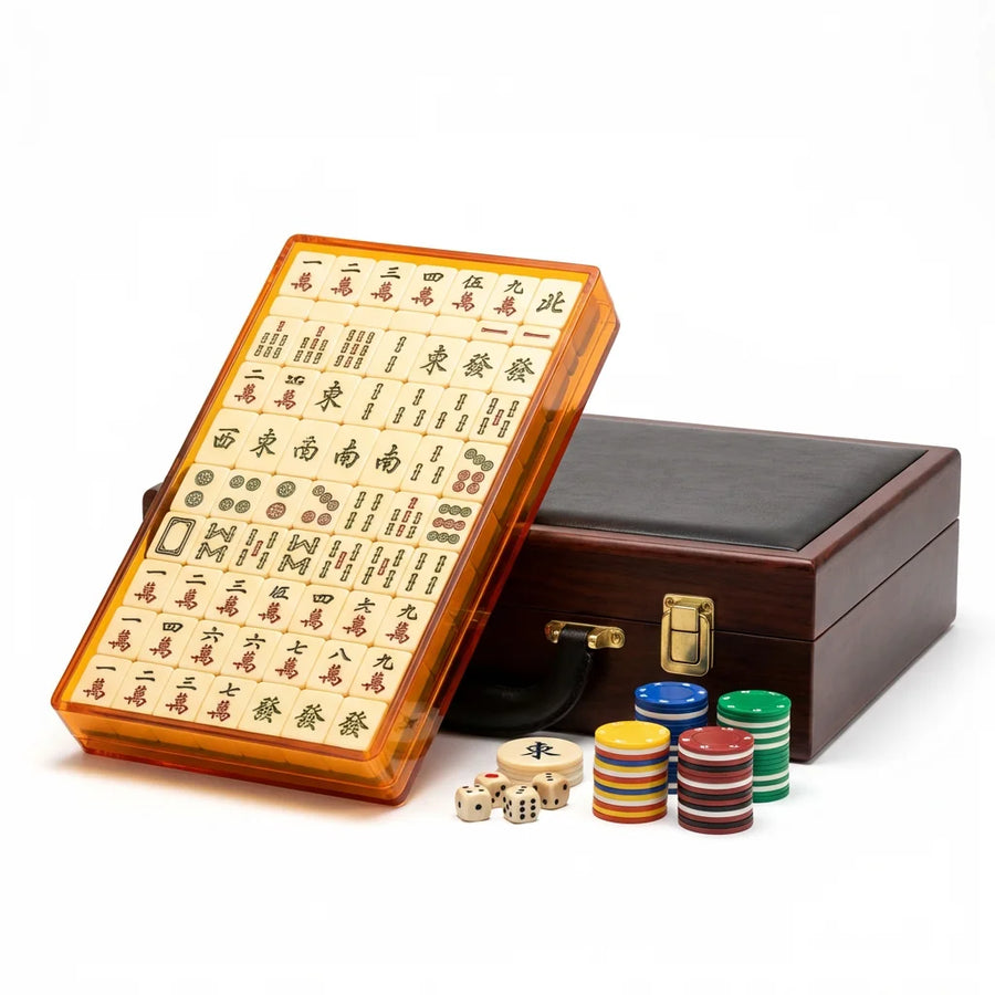 American Mahjong Set, 166 Engraved Acrylic Tiles with Carrying Case and Accessories, view 3