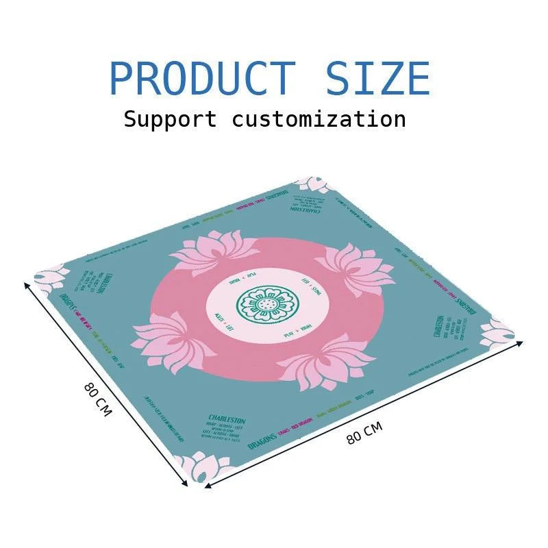Mahjong Table Mat, 31.5 x 31.5 Inch (80 cm) Thickened Natural Rubber, Non-Slip, Noise Reducing, view 4