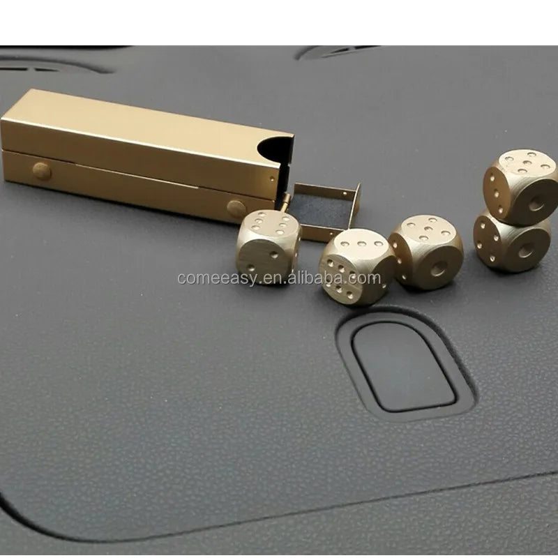 Mahjong Dice Set, Aluminum Travel Dice, Silver, for Party Games, view 9