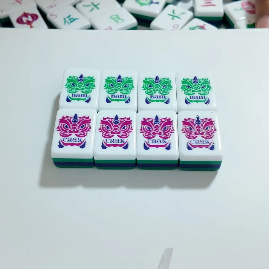 American Mahjong Set, 4 Layer Acrylic Tiles, Dark Green, for Family Gatherings, view 6