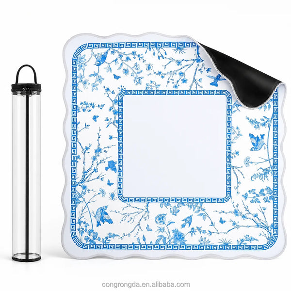 Mahjong Mat Carrying Case, Clear PVC with Zipper, Handle and Hanging Loop, Foldable