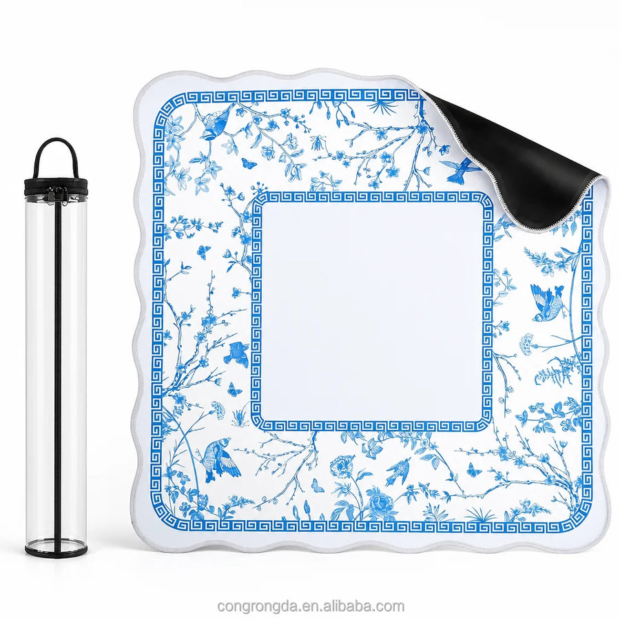 Mahjong Mat Carrying Case, Clear PVC with Zipper, Handle and Hanging Loop, Foldable