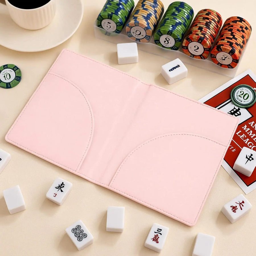 Mahjong Score Card Holder, PU Leather Foldable Waterproof Card Sleeve and Protector, view 4