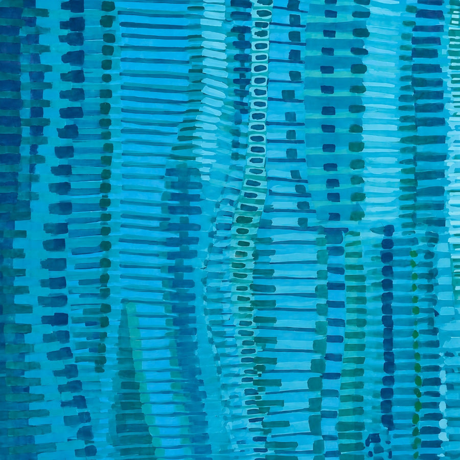 Mahjong Mat, Neoprene, Non-Slip, Waterproof, Abstract Blue Teal Art Design