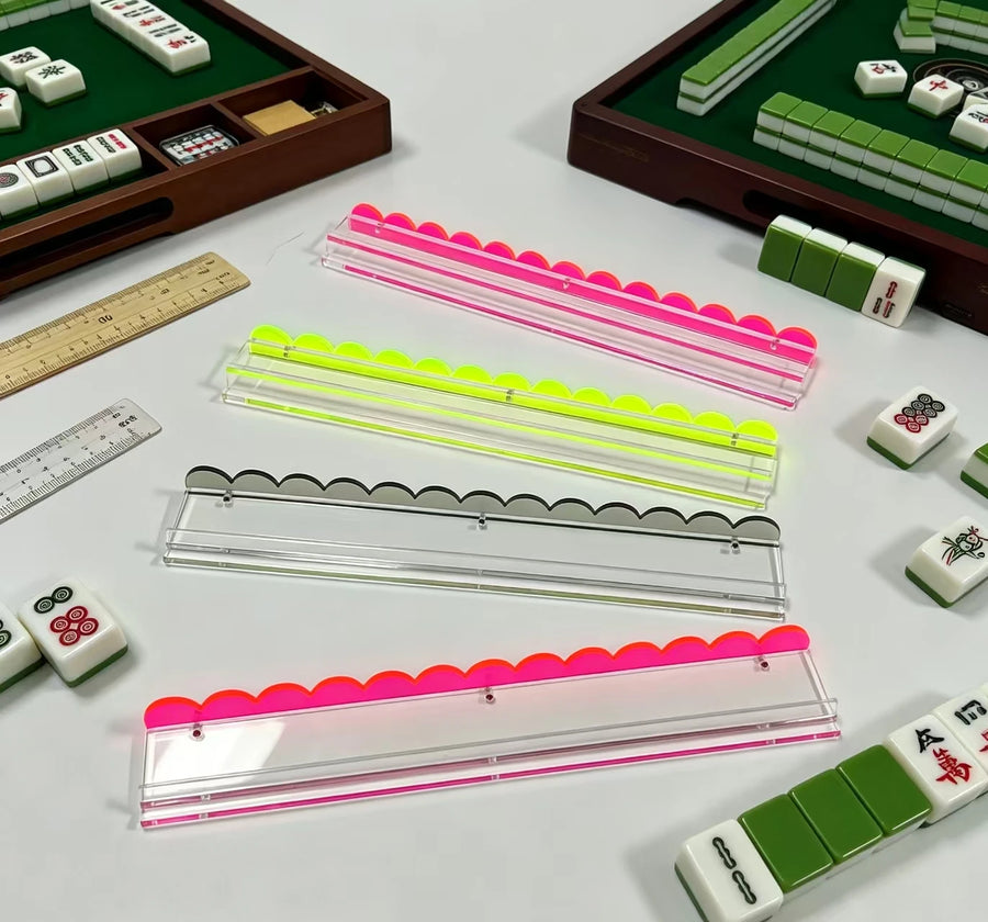 Mahjong Racks, Set of 4, Magnetic Clear Acrylic Tile Racks, Classic Style, view 4
