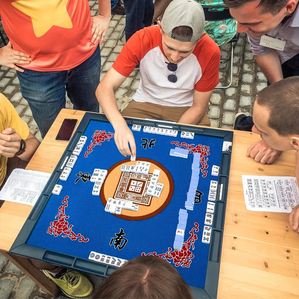 Mahjong Mat with Storage Bag, Non-Slip, Noise Reducing Table Cover for Party Games