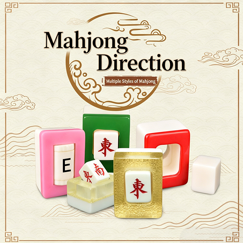 Mahjong Direction Indicator, Six-Sided Acrylic, Right Angle Corners, Multiple Colors, view 2