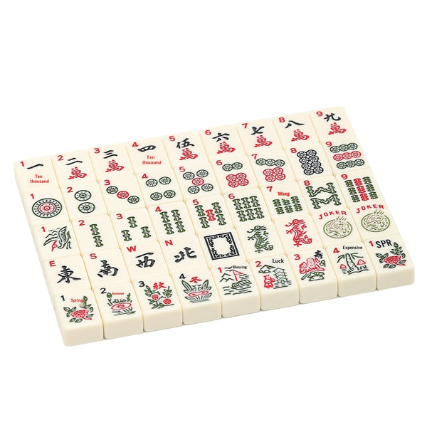 American Mahjong Set, 166 Tiles, 30mm Hand Rubbed Melamine, for 4 Players