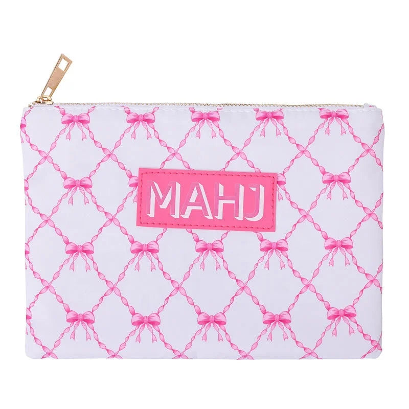 Mahjong Tote Bag with Zipper, Foldable Waterproof Nylon, Portable Storage Pouch, view 3