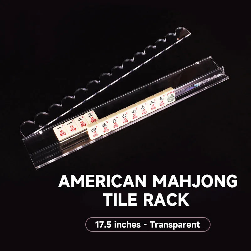 American Mahjong Racks and Pushers for 4 Players, Foldable Portable Tortoiseshell Acrylic, view 9