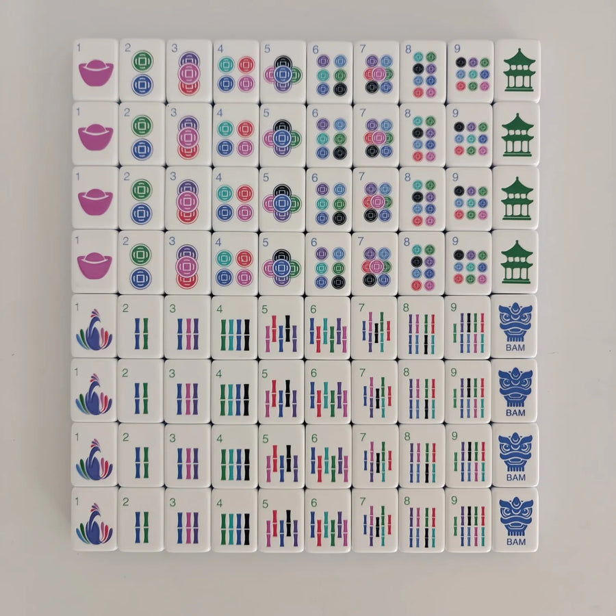 American Mahjong Set, 160 Tiles, 4 Layer Acrylic, Blue, with Cardboard Box, view 2