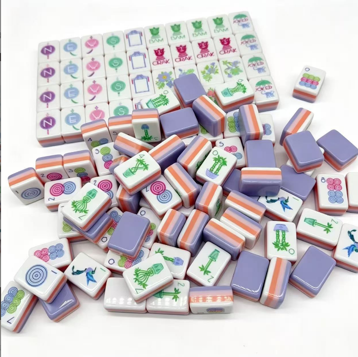 American Mahjong Set with Case, 160 Tiles, 4 Layer Travel Tiles, Green, view 3