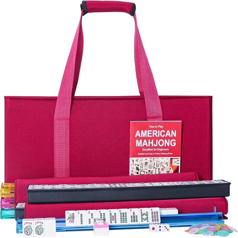 Mahjong Carrying Bag, Diamond Quilted, Water Resistant, for Mahjong Set Storage, view 10