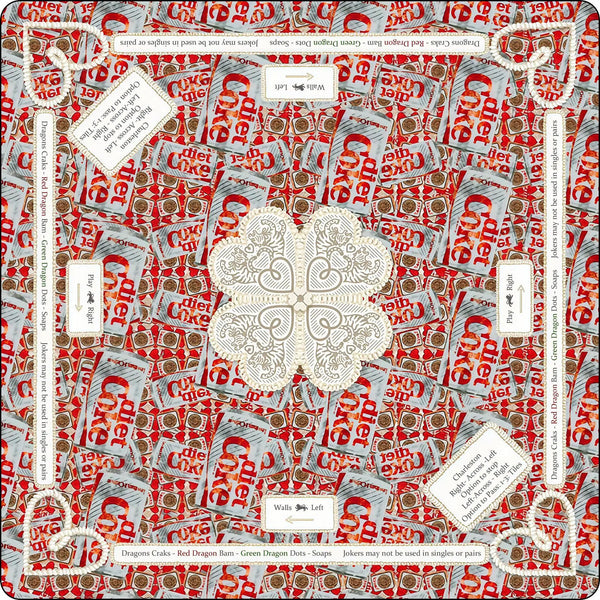 Mahjong Mat, Natural Rubber Party Table Mat, Colorful Abstract Stripe Print