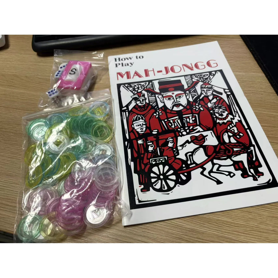 American Mahjong Accessory Kit, Counting Chips, Wind Indicator, Dice and Illustrated Beginner Rule Guide, view 8