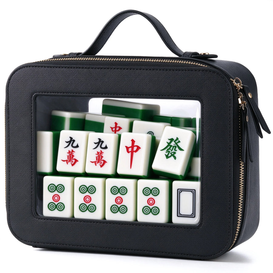 Mahjong Travel Case, Portable Storage Bag with Clear PU Cover, view 7