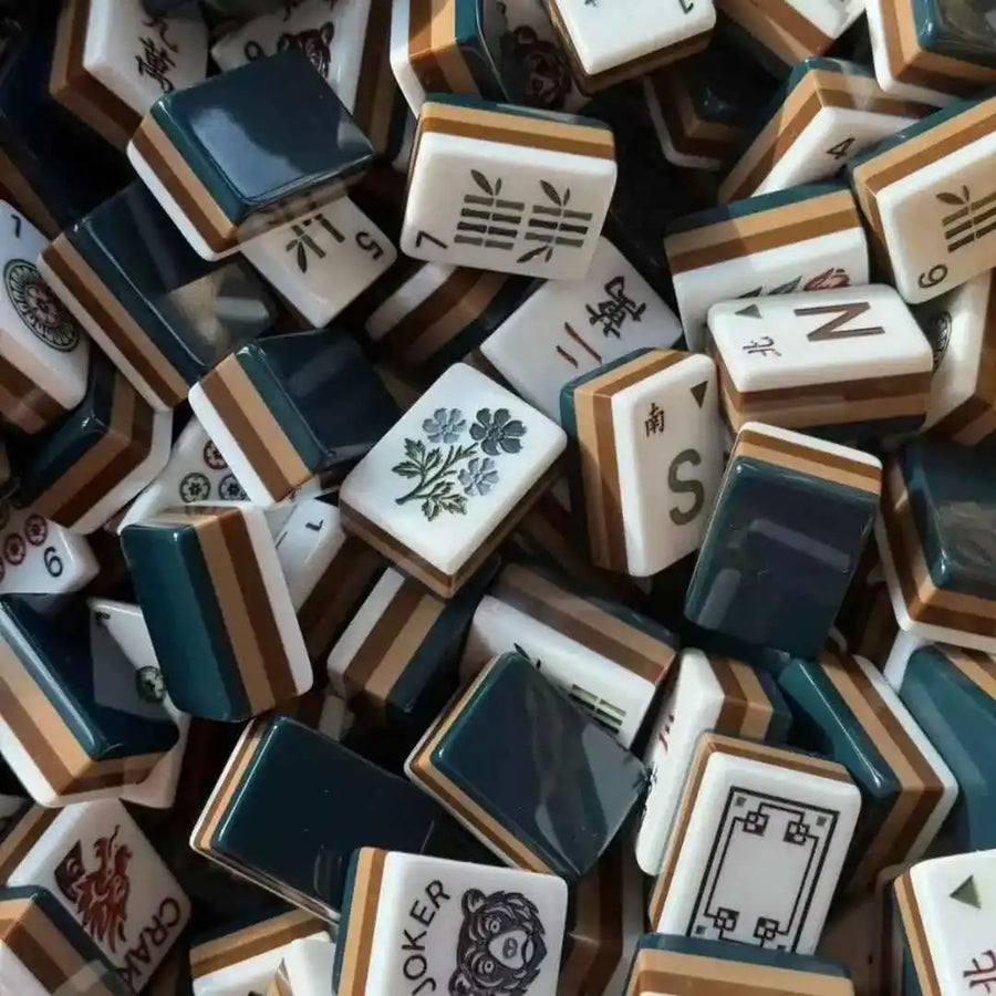 American Mahjong Set, 160 Engraved Acrylic Tiles, Hand Rubbed, Portable