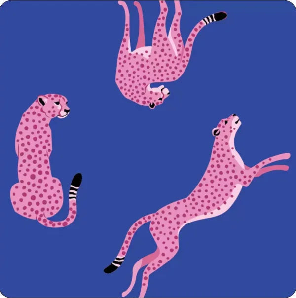 American Mahjong Mat, 33 Inch Neoprene, Non-Slip, Noise Reducing, Pink Leopard Print, view 9