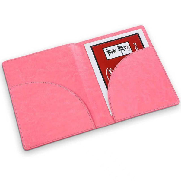 American Mahjong Card Sleeve, PU Leather Double Pocket Card Holder