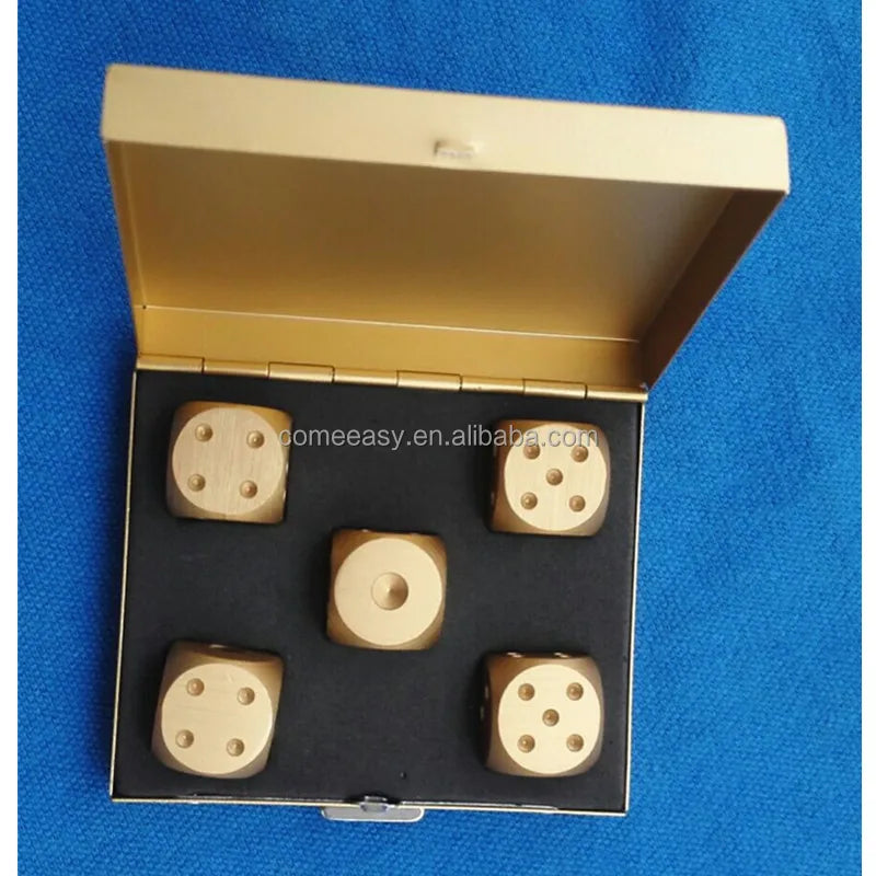 Mahjong Dice Set, Aluminum Travel Dice, Silver, for Party Games, view 10