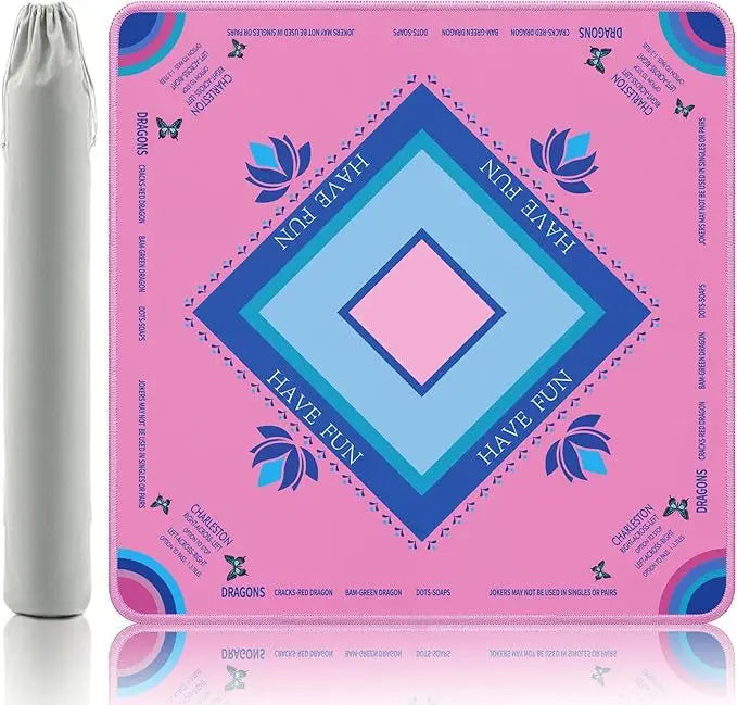 Mahjong Mat, Rubber Anti-Slip Noise Reduction Foldable Waterproof Mat with Plush Mat Bag, view 10