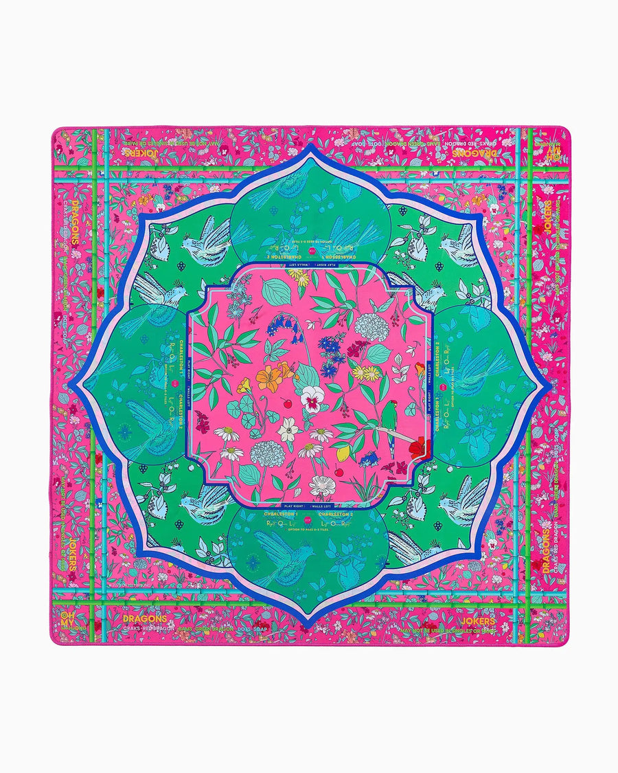 Mahjong Mat for American Mahjong Sets, Neoprene, Rose Floral Pattern