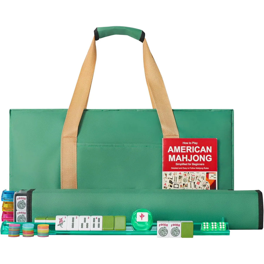 Mahjong Set, 166 Melamine Tiles, Canvas Tote Bag, Wind Indicator, for 4 Players, view 11