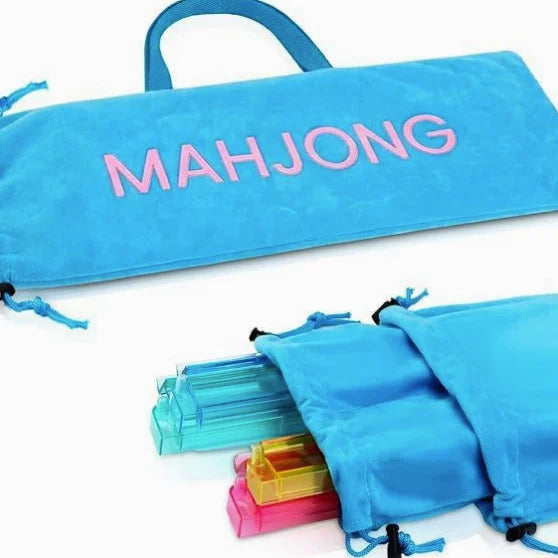 American Mahjong Set Storage Bag, Double-Sided Fleece Drawstring Tote, Large Capacity, view 2