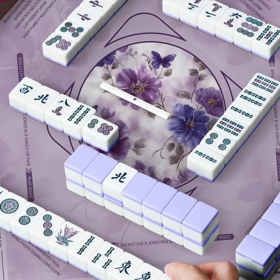 Mahjong Mat, 36 Inch Waterproof Game Mat and Table Cover, Portable, Lavender, view 4