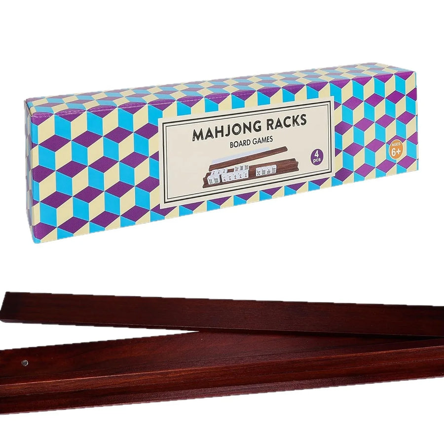 Wooden Mahjong Storage Rack and Pusher Holder, Magnetic, Shelf Stand for 4 Players, view 5