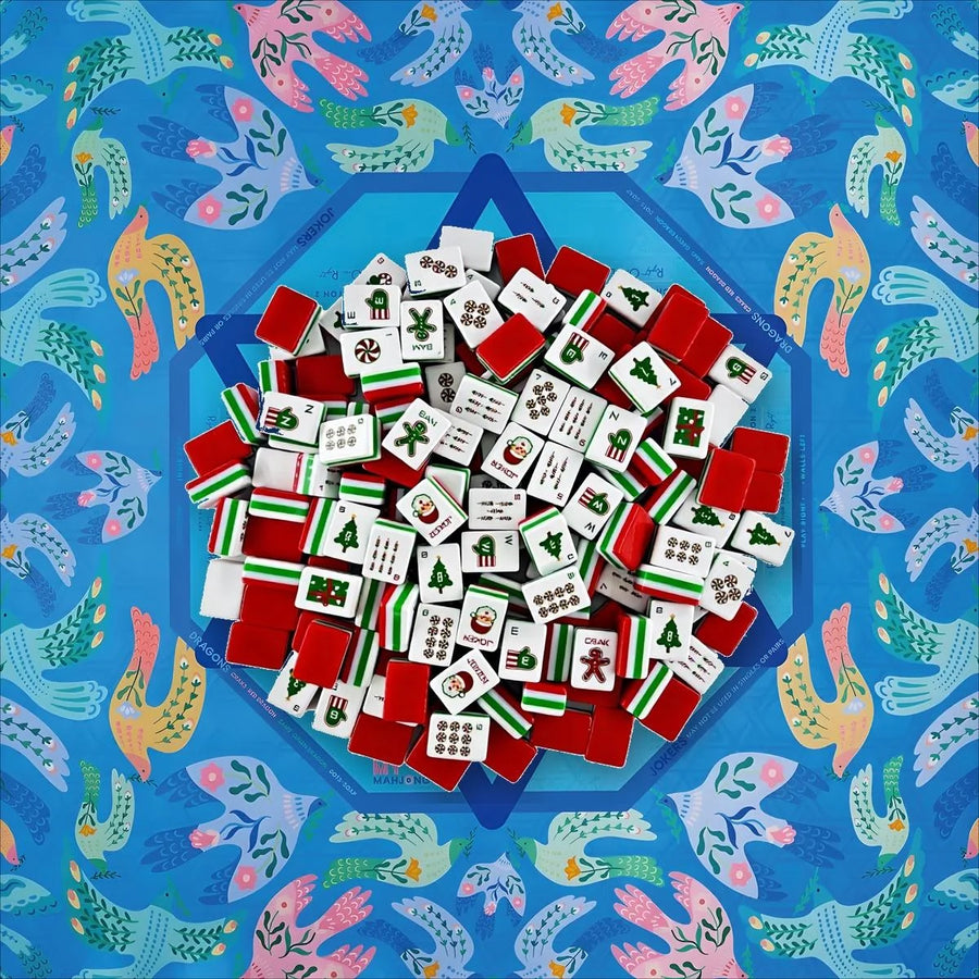 Mahjong Tiles, 160 Pieces, 30 x 23 x 13 mm Acrylic, Christmas Gingerbread Man, Santa and Tree, view 8