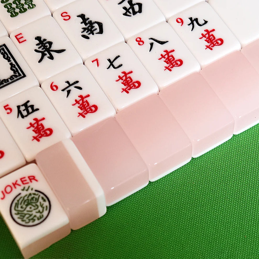 Mahjong Mat, Neoprene, Navy Blue and Orange with Red Flower Design, view 4
