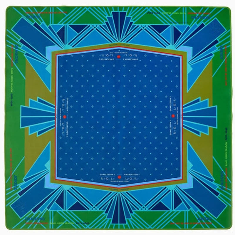 Mahjong Mat, Foldable Waterproof Neoprene, Non-Slip, Quiet, Modern Chinoiserie Lantern Print, view 5