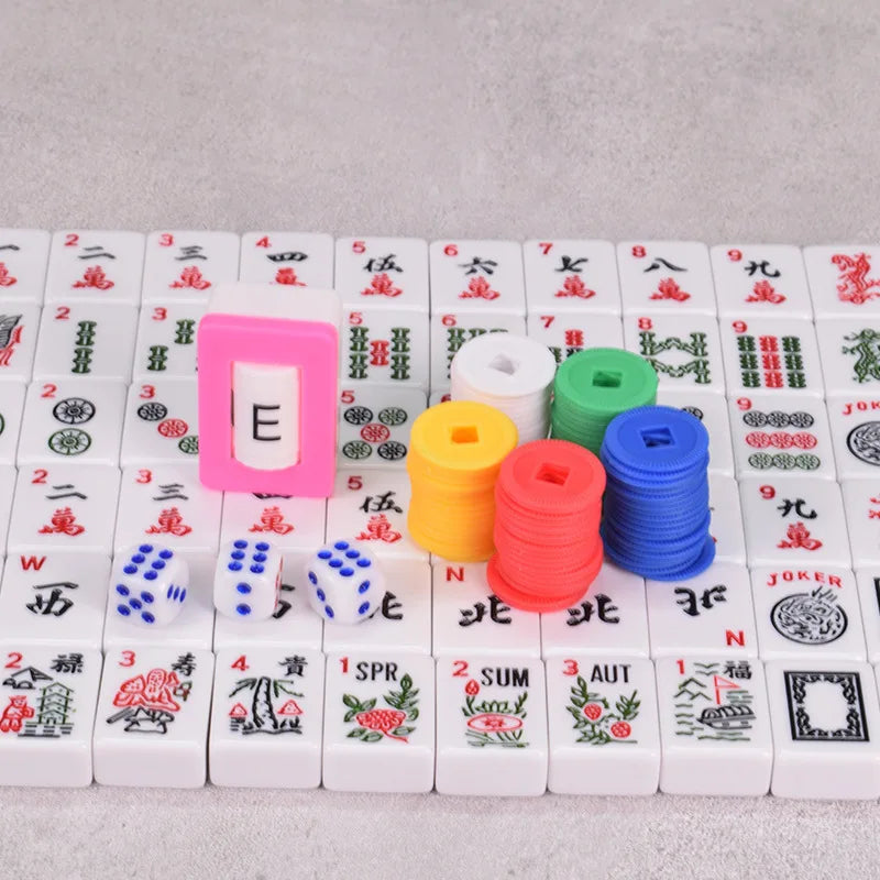 American Mahjong Score Chip Set, Five Color Plastic Chips with Dealer Direction Indicator, view 5