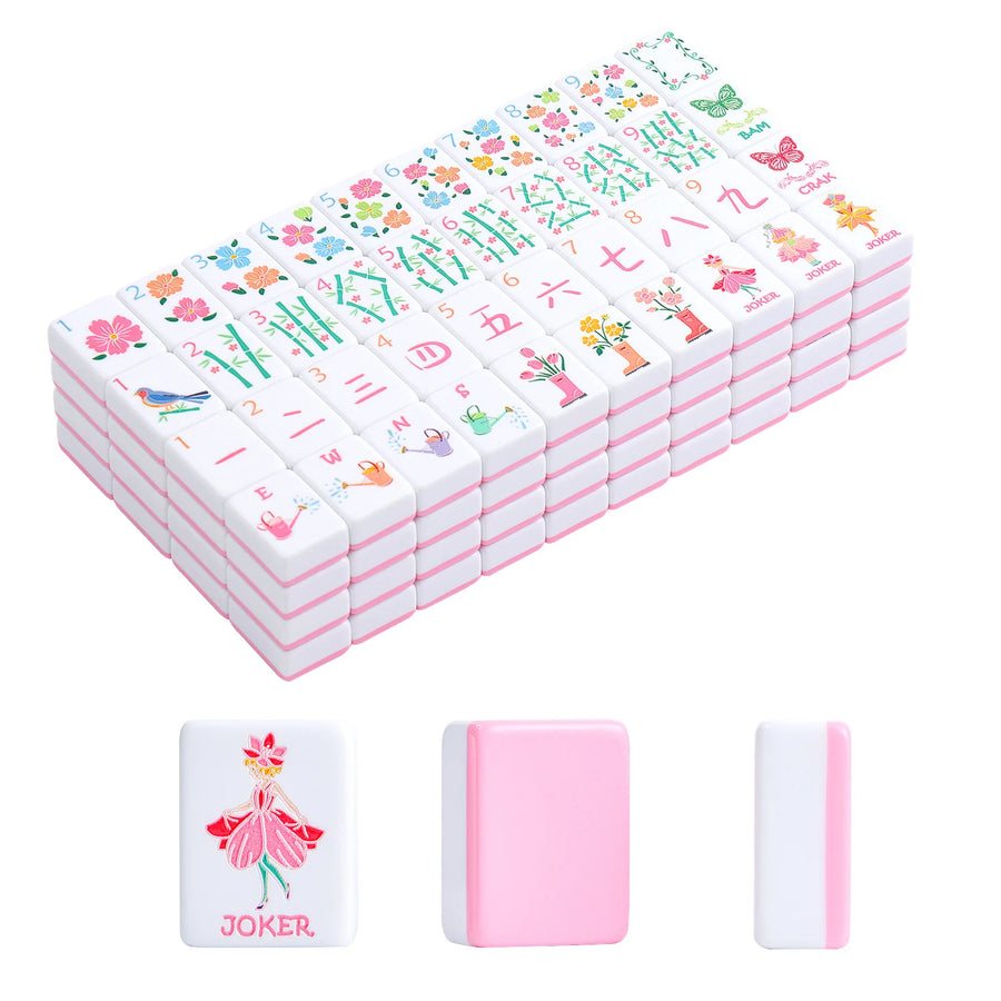American Mahjong Set, 160 Layered Melamine Tiles, Blue Chinese Knot Design, view 7