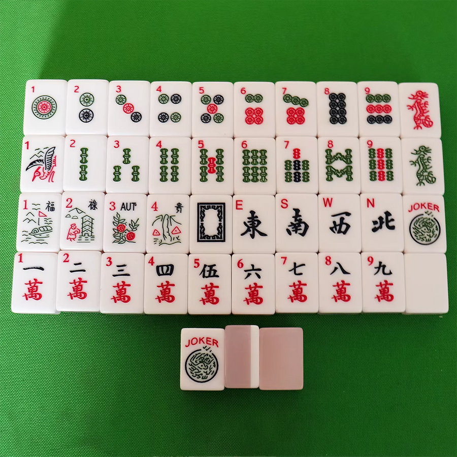 Mahjong Mat, Neoprene, Navy Blue and Orange with Red Flower Design, view 5
