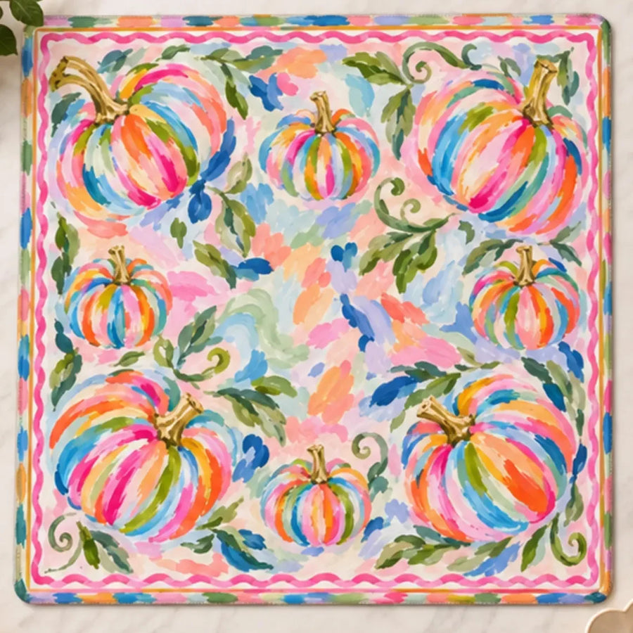 American Mahjong Mat with Storage Bag, Neoprene, Non-Slip, Noise Reducing, Peony and Peacock