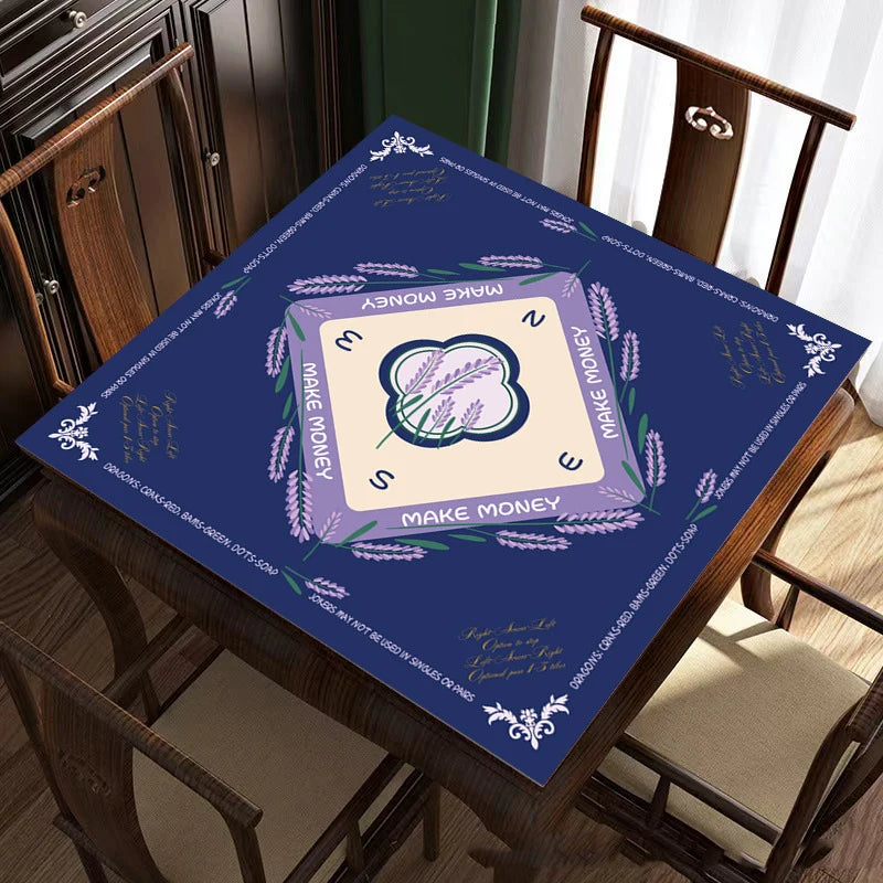 American Mahjong Mat, Thickened Rubber, Non-Slip, Waterproof, Noise Reducing, Stitched Edge