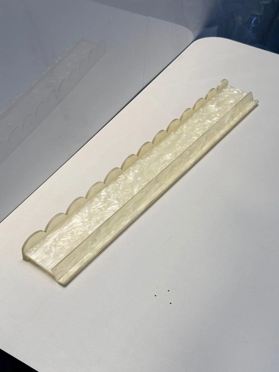 Mahjong Racks, Set of 4, Shell Edge Marbled Pearl Acrylic, 4 mm Thick, Pastel Colors, view 3