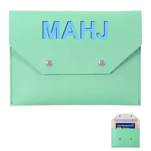 Mahjong Card Holder with Magnetic Closure, Portable Rule Card Storage Case and Protective Pouch
