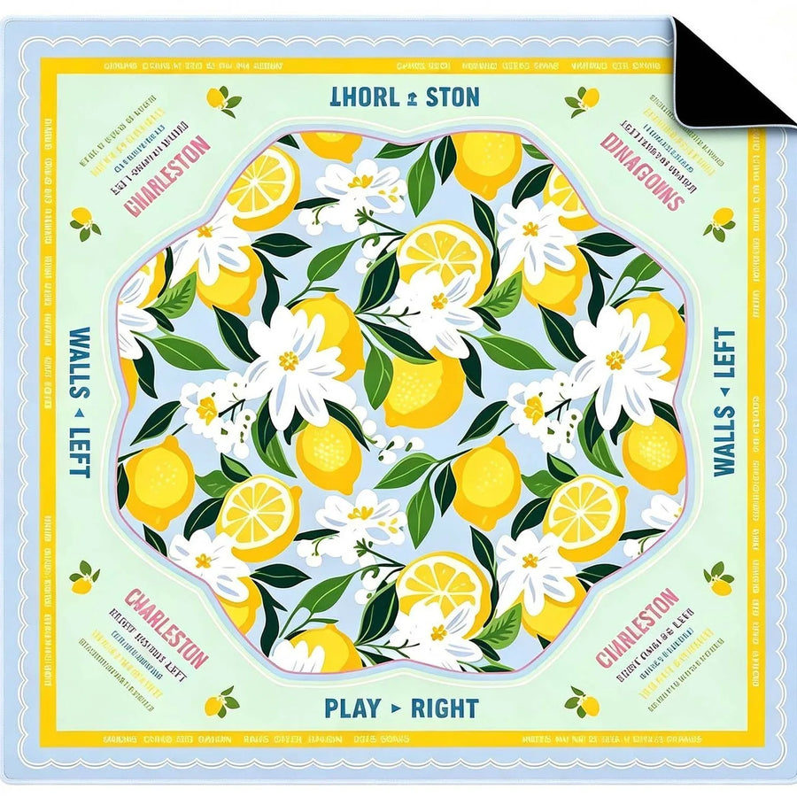 American Mahjong Mat, 33 Inch Neoprene, Non-Slip, Yellow Lemon, view 7