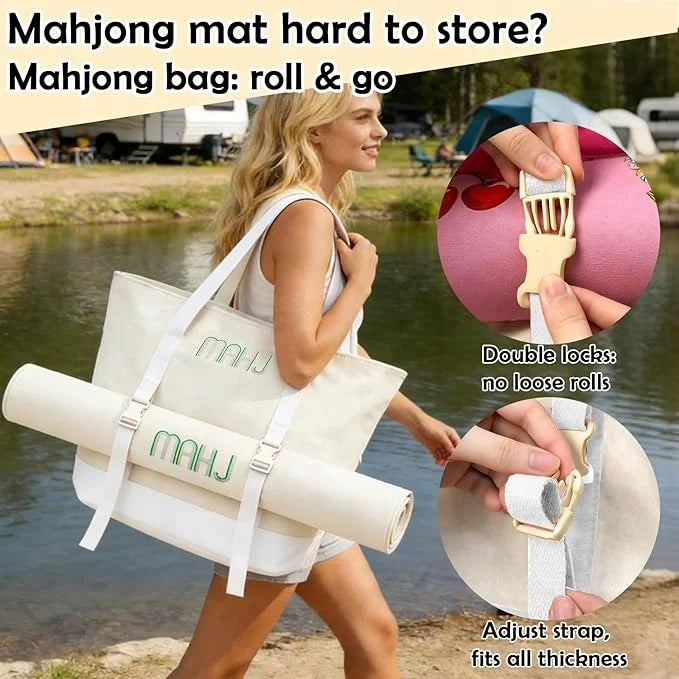 American Mahjong Storage Bag Set, 3 Pieces, Canvas, Large Capacity Lightweight Carrying Case, view 5