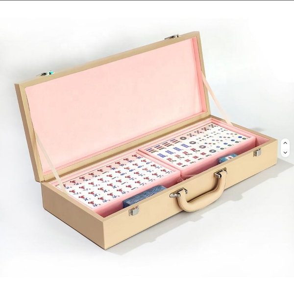 American Mahjong Tile Set, 166 Vintage-Inspired Acrylic Tiles, Wind Indicator, Dice, Travel Case