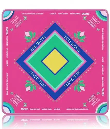 Mahjong Table Mat, Rubber Tablecloth for Mahjong Tiles, Emerald Green Pattern, view 12