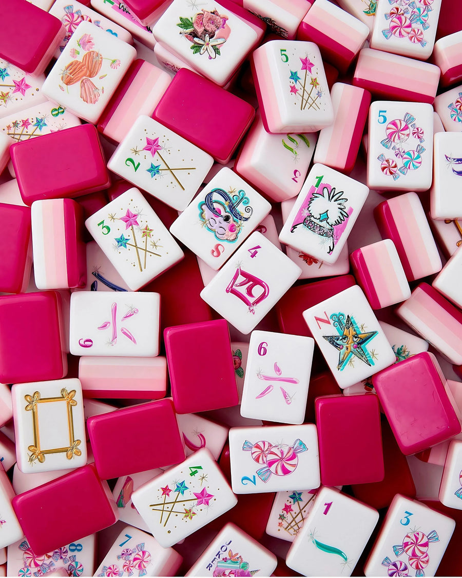 American Mahjong Set, 160 Carved Acrylic Tiles with Case, Baby Purple, view 8