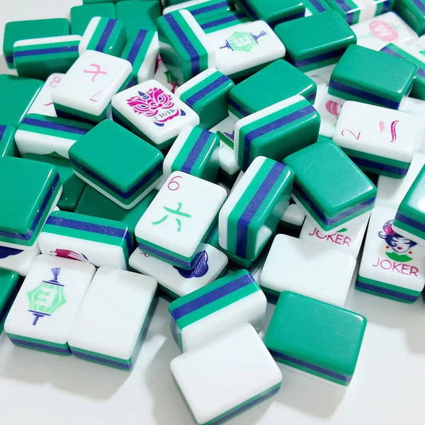 American Mahjong Set, 4 Layer Acrylic Tiles, Dark Green, for Family Gatherings